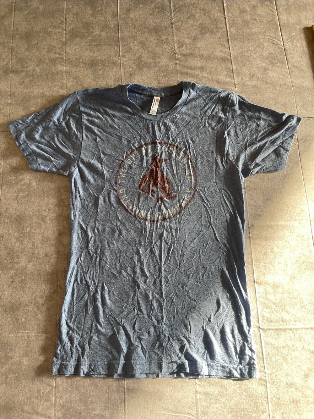American Apparel Heather Blue Graphic Short Sleeve Tee